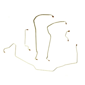 1970 Chevelle Front Brake Line Set, With Power Discs for OE Style Valves, 5 Piece Kit, Stainless Steel