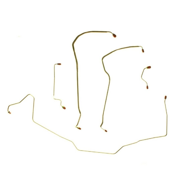1970 Chevelle Front Brake Line Set, With Power Discs for OE Style Valves, 5 Piece Kit, Stainless Steel