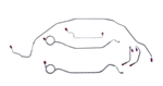 1969 - 1972 Chevelle Standard / Manual DRUM Front Brake Line Set, 6-Piece OE Steel