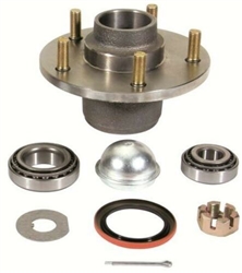 1966 - 1972 Chevelle and Nova Front Brake Drum Hub with Races, Bearings, Studs, Dust Cap, and Seal