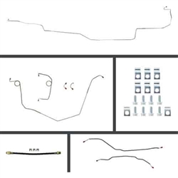 1969 - 1974 Nova Complete Disc Brake CONVERSION Line Kit with Rear Brake Hose and Mounting Hardware Set