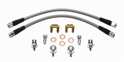 Wâ€‹ilwood 7/16-20" Banjo Brake Flex Hoses Kit Flexline, Stainless Steel Braided