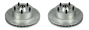 1969 - 1972 Chevelle and Nova Drilled and Slotted Front Disc Brake Rotors, Pair