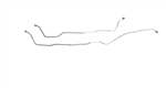 1968 Nova Rear End Axle Brake Lines Set, for Multi Leaf Spring Cars