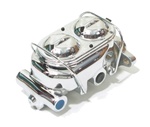 1968 - 1972 Chrome Master Cylinder for Power Brakes, Dual Bowl with OE Style Look