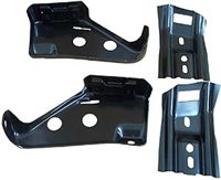 New â€‹70 Chevelle REAR Bumper Brackets for all models except El Camino and Wagon. Sold in a 4 piece set.