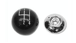 1968 - 1972 Shifter Knob, Black and Chrome Two Piece, 5/16