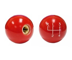 Shifter Knob Ball, Red 4 Speed, 3/8 Inch Coarse Thread