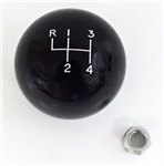 OE Style Black 4 Speed Shifter Knob Ball, 3/8 Inch Coarse Thread, 2-1/4" Diameter