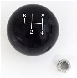 OE Style Black 4 Speed Shifter Knob Ball, 3/8 Inch Coarse Thread, 2-1/4" Diameter