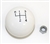 White 4 Speed Shifter Knob Ball, 3/8 Inch Coarse Thread, 2-1/4" Diameter