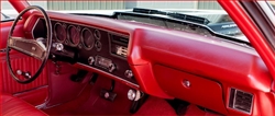 1970 Chevelle Dash Pad in RED, For Dual Corner Speakers