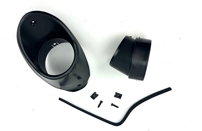 1968 - 1969 Chevelle Black Dash Air Vent Bezel Housing Kit with Elbow, Retainers and Seal, RH