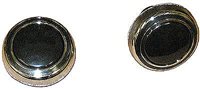 1969 - 1970 Chevelle Radio Knobs Set, Volume and Tuner, Black and Chrome, Pair