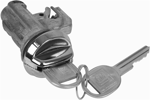 1968 - 1969 Chevelle Glove Box Lock Set, GM Round Headed Keys