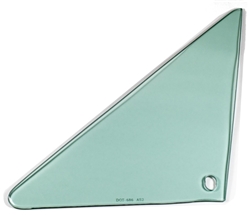 1966 - 1967 Chevelle Vent Window Glass, LH, Green Tint, 2 Door Hardtop or Convertible, Each