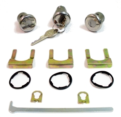 Chevelle and Nova Door and Trunk Lock Kit with GM Original Style Pear Headed Keys