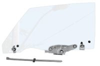 1970 - 1972 Chevelle Complete LH Door Window Glass Assembly Kit with Track, CLEAR