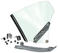 1970 - 1972 Chevelle Quarter Window Glass Assembly, Right (Clear Glass) (2 Door Hardtop) (Includes: Sash Mouldings, Seals, Channels, Window Stops, and Hardware), Each