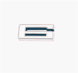 Custom emblem, Individual Number # 6,  White and Chrome