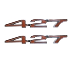 Custom Emblems, "427" Engine Size, Red, Pair