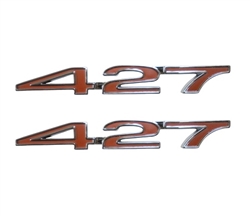 Custom Emblems, "427" Engine Size, Red, Pair