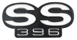 1967 Chevelle SS 396 Rear Body Tail Panel Emblem, Economy Version