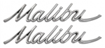 1966 - 1967 Chevelle Rear Quarter Panel "Malibu" Emblems, Pair