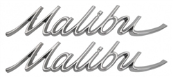 1966 - 1967 Chevelle Rear Quarter Panel "Malibu" Emblems, Pair