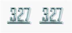 1965 - 1967 Chevelle  Fender Emblems, "327" Engine Size, Chrome, Pair