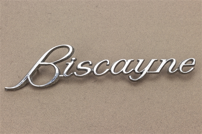 Image of a 1967 Chevrolet Biscayne Rear Quarter Panel Emblem, Original NOS