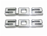 502 Custom Front Fender Emblems, White Inner, Pair