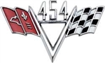 454 Custom "V" Flag Engine Size Emblem