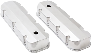 New Big Block Chevy Fabricated Aluminum Valve Cover Set with Polished Finish