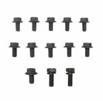 Transmission Pan Bolts Set, Automatic Powerglide, Black, 14 Pieces