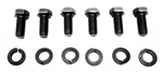 1966 - 1981 Engine Motor Mount Bolts Set, Block Side, 6 Bolts and 6 Lock Washers