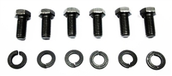 1966 - 1981 Engine Motor Mount Bolts Set, Block Side, 6 Bolts and 6 Lock Washers