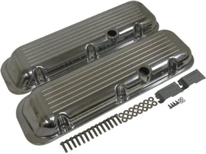 1966 - 1972 Valve Covers, Big Block Chevy  Polished Aluminum, Ball-Milled | Muscle Car Central