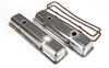 Small Block Ribbed Polished Aluminum Valve Cover Set, Z/28 or LT1 OE Style