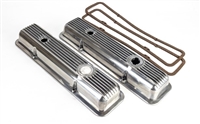 Small Block Polished Aluminum Valve Cover Set, Z/28 or LT1 Style