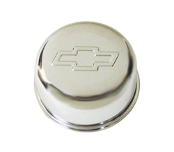 Valve Cover Breather Cap, Chrome "Bowtie", Push In