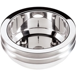 1969 - 1972 Crank Pulley, Small Block, 2 Groove, Billet, Long Water Pump Setup