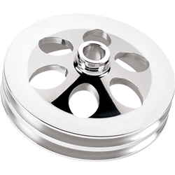 Power Steering Pump Pulley, Press-On Style, 2 Groove, Billet