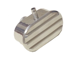 Valve Cover Breather Cap, with PCV Polished Aluminum Oval Finned, 1" Diameter Tube