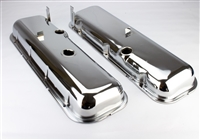 1966 - 1972 Chevy Big Block Engine Chrome Valve Covers with Oil Drippers, Stock Height