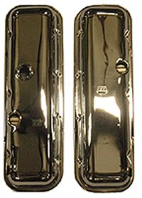 1968 - 1969 Nova Valve Covers (Big Block) (Chrome) (OE Style) (Without Slanted Drivers Side, With Drippers), Pair