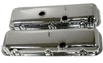 1966 - 1972 BIG BLOCK Valve Covers, CHROME Without Drippers, OE Height
