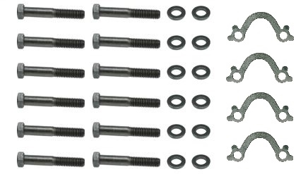 1966 - 1972 Small Block Chevy Chevelle and Nova Exhaust Manifold Bolt Set with Washers & Locks, 28 Pieces