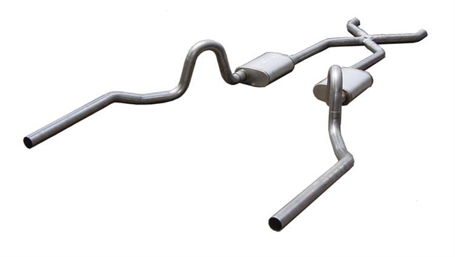 1964 - 1972 Chevelle Pypes Performance 409 Stainless Steel Crossmember Back Dual Exhaust System 3", Kit