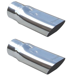 1969 - 1972 Chevelle Stainless Steel Exhaust Extensions Tips, 2 1/2" Diameter, Pair